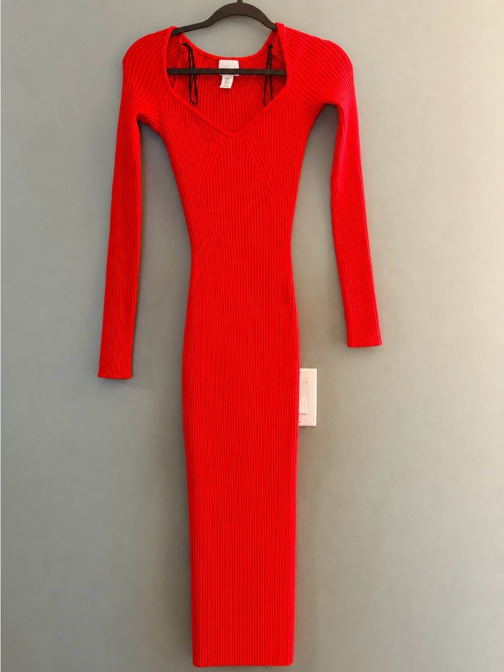 H&M Red Rib-Knit Dress - Picture 3 of 4